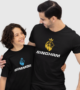 Singhma and Simmba Unisex Half Sleeve T-Shirts (Pack of 2)